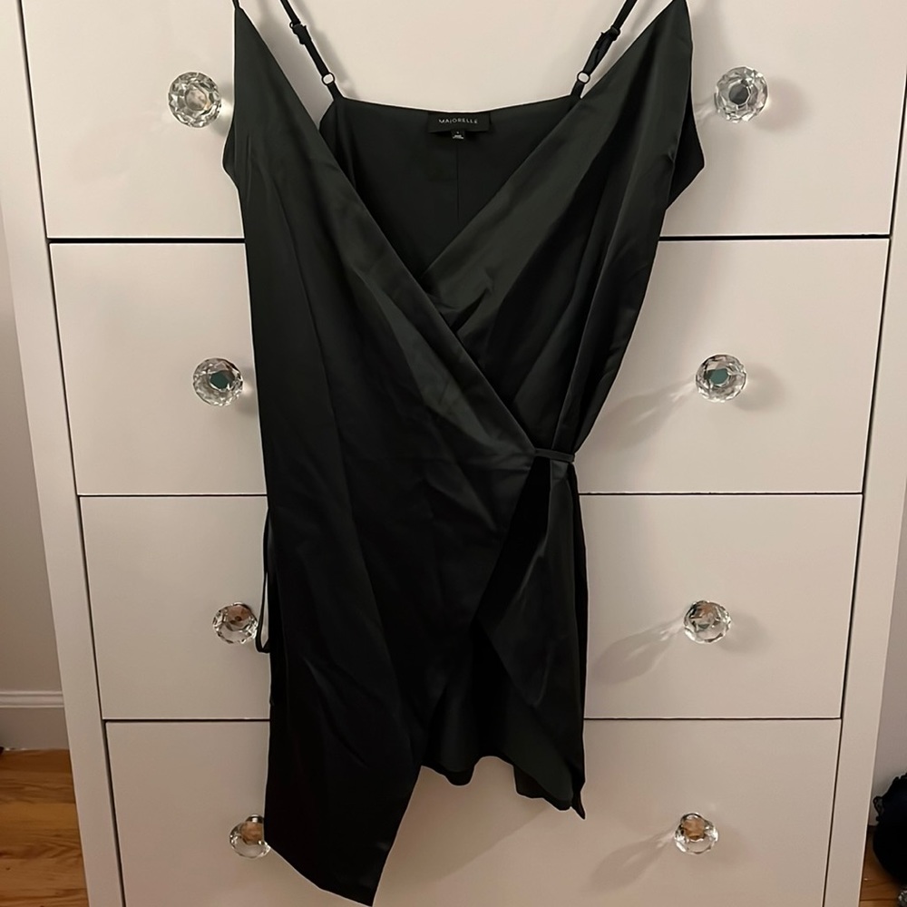 Majorelle Size S Green Polyester Tie Mini Dress - Picture 2 of 5